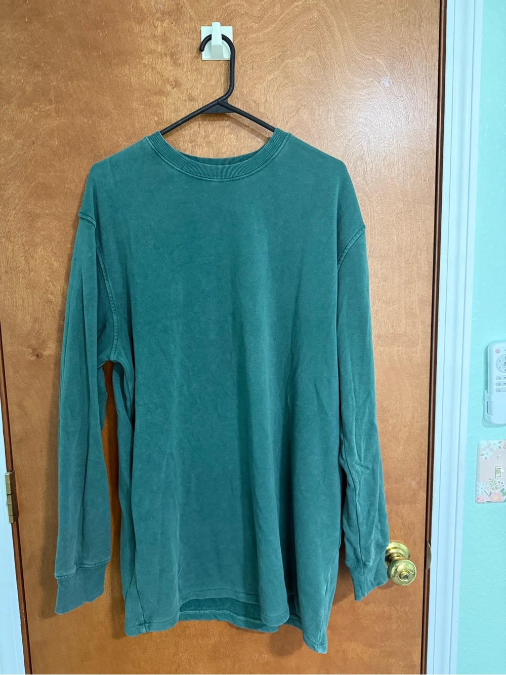 Forest Green Maternity  Long Sleeve Crewneck Tee